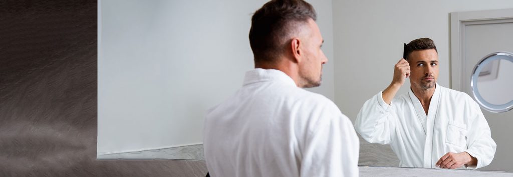 Patient following aftercare guidelines for optimal recovery.